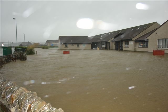 Glaitness Primary School flooded