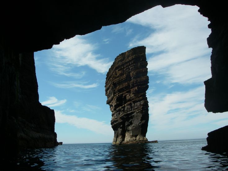 stack from inside a cave