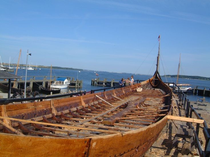 Viking longship under construction