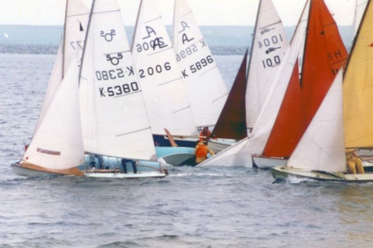 Chaos at the start of a Holm Regatta c 1981