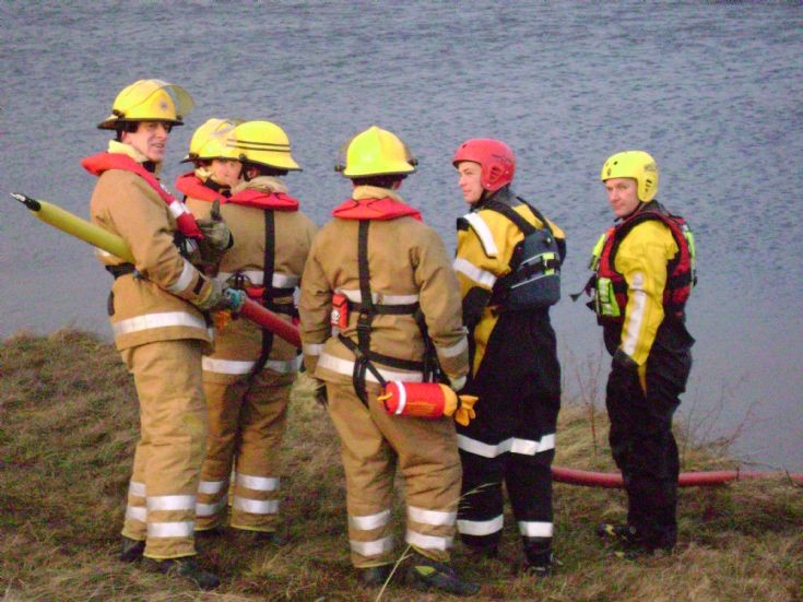 Stromness firefighters on water rescue training