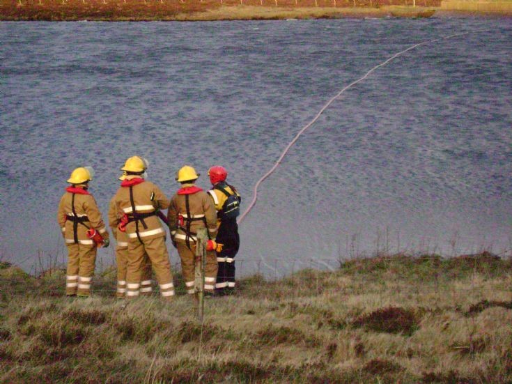 Stromness firefighters on water rescue training