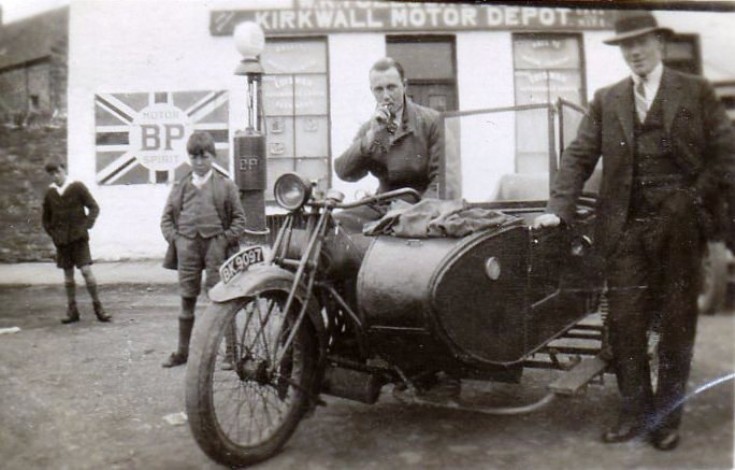 Motorbike and sidecar at Kiln Corner