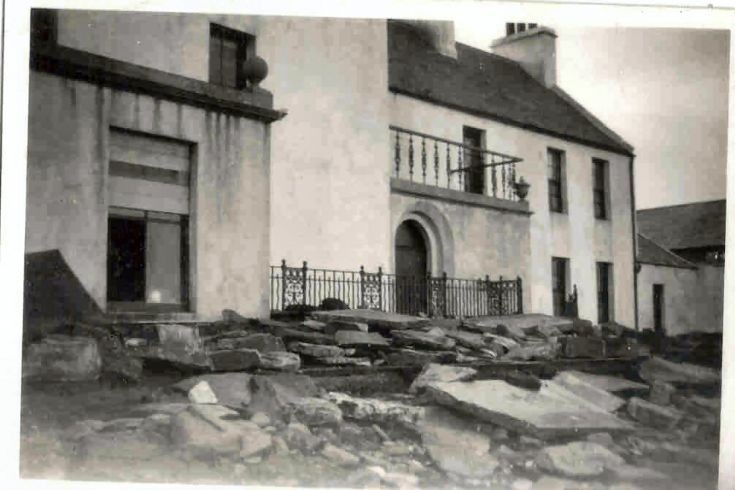 1953 Storm damage in front of the Ayre Hotel.