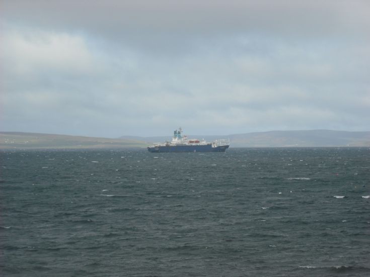 CS Sovereign at anchor in Kirkwall bay