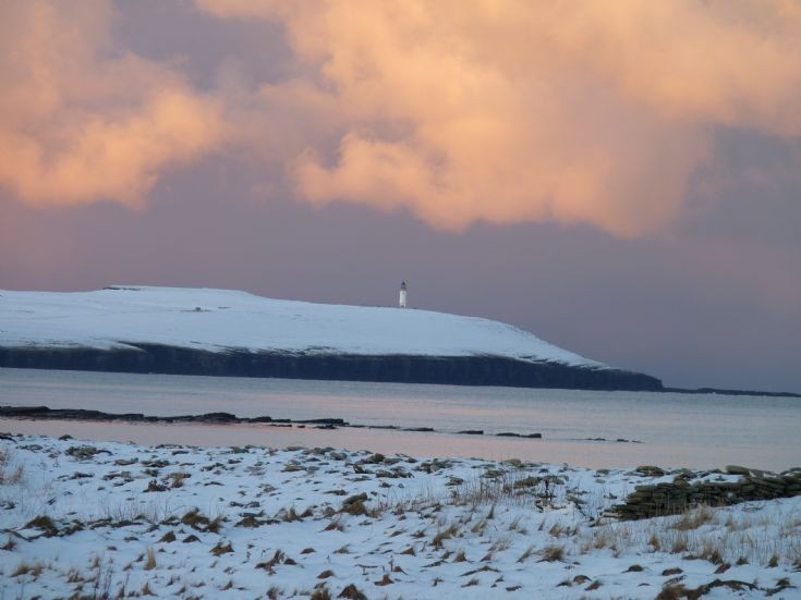 Noup Head Lighthouse in the snow