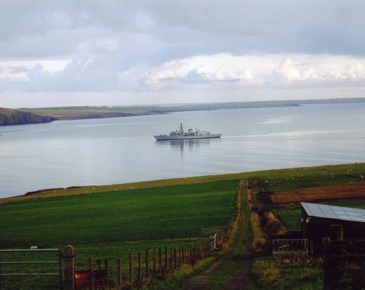 HMS Norfolk moored in Scapa Flow