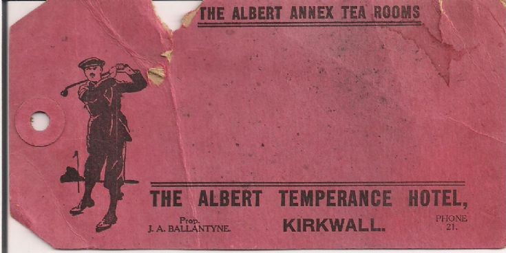 Luggage label from the Albert Temperance Hotel
