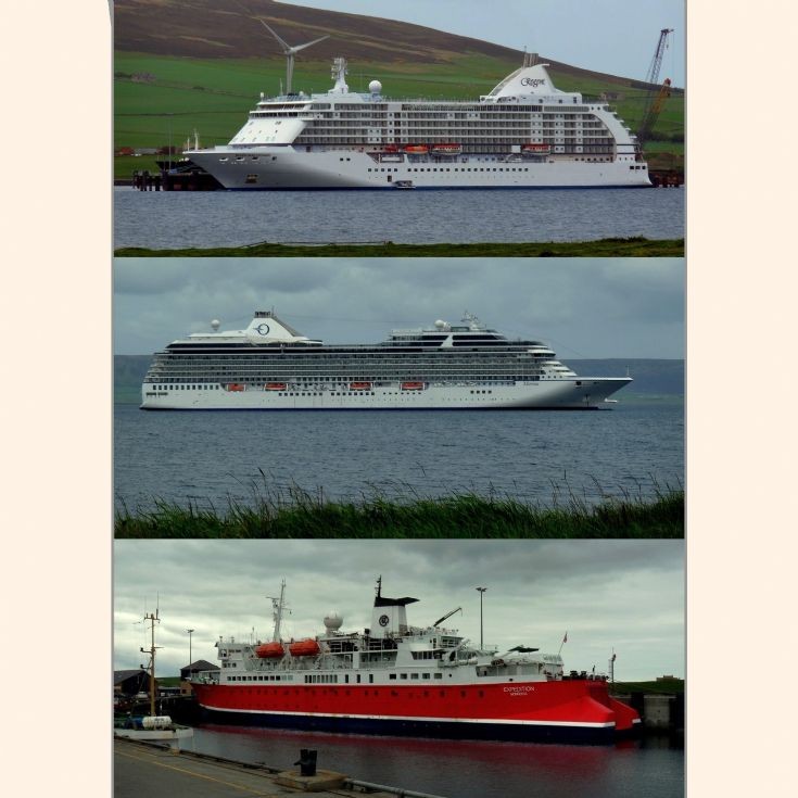 Three cruise ships, Orkney 10 June 2012