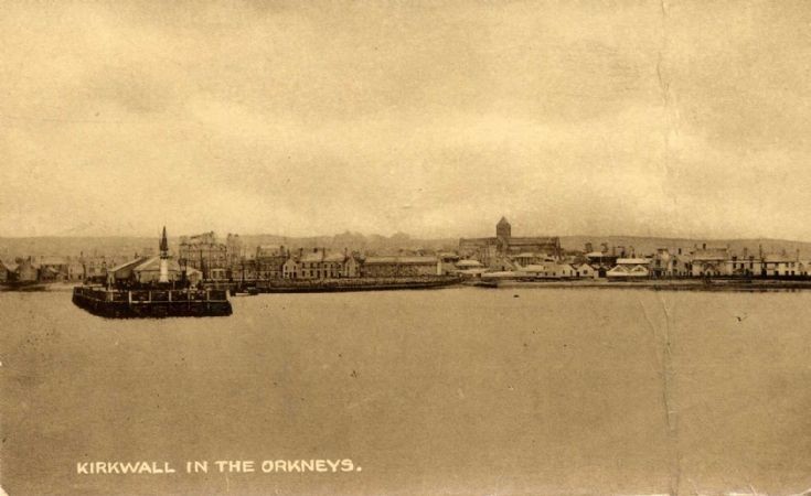 Postcard of Kirkwall from sea