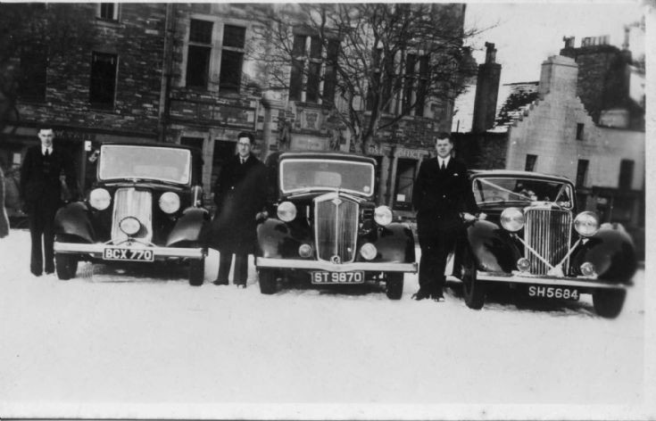 Wedding cars outside the Cathedral, late 1940s