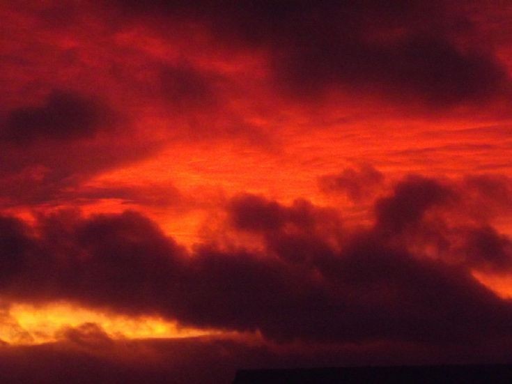 A fiery sunset over Kirkwall