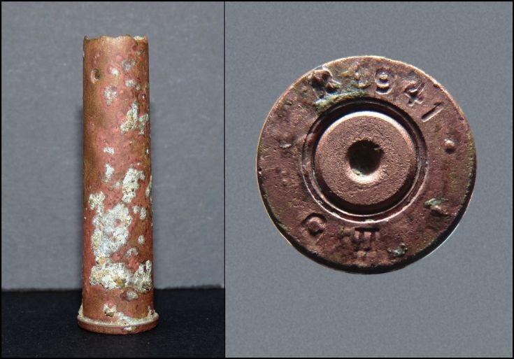Cartridge case found at Yesnaby