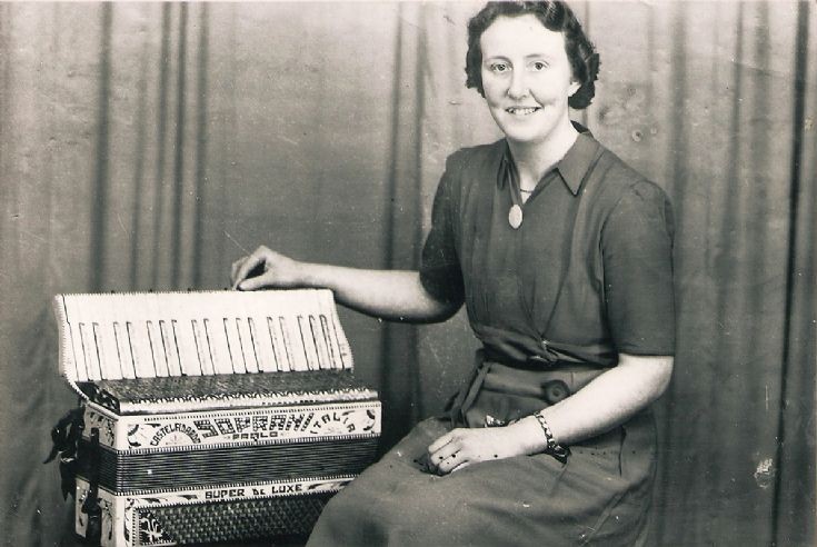 Meg Allan, accordionist in the Deerness Band