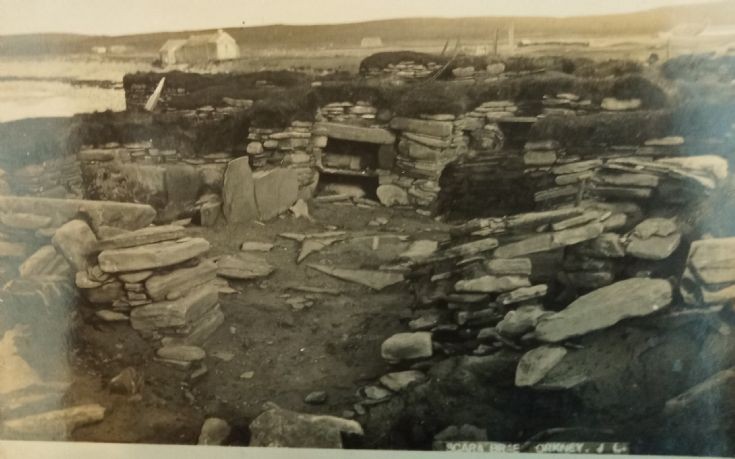 Early photo of Skara Brae