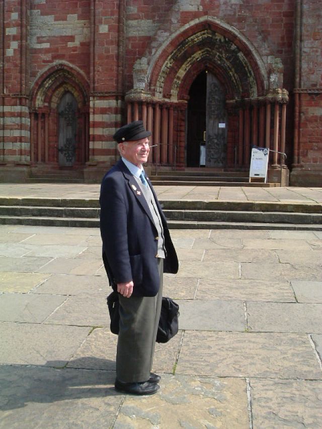 Willie Groat outside Cathedral
