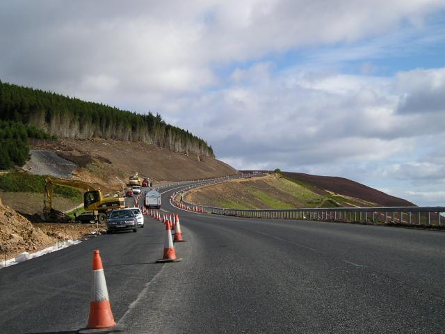 A9 roadworks, looking north.