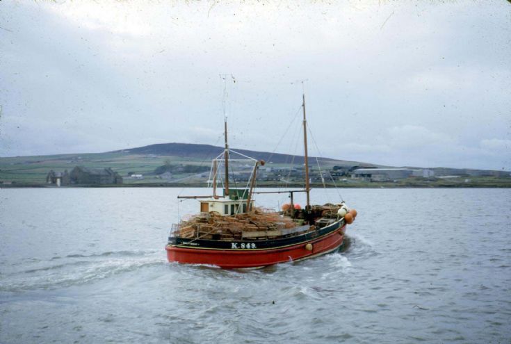 K849 from Shapinsay leaves Kirkwall Harbour