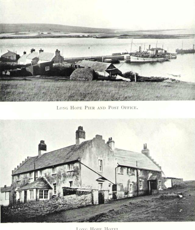 Long Hope pier, post office and hotel