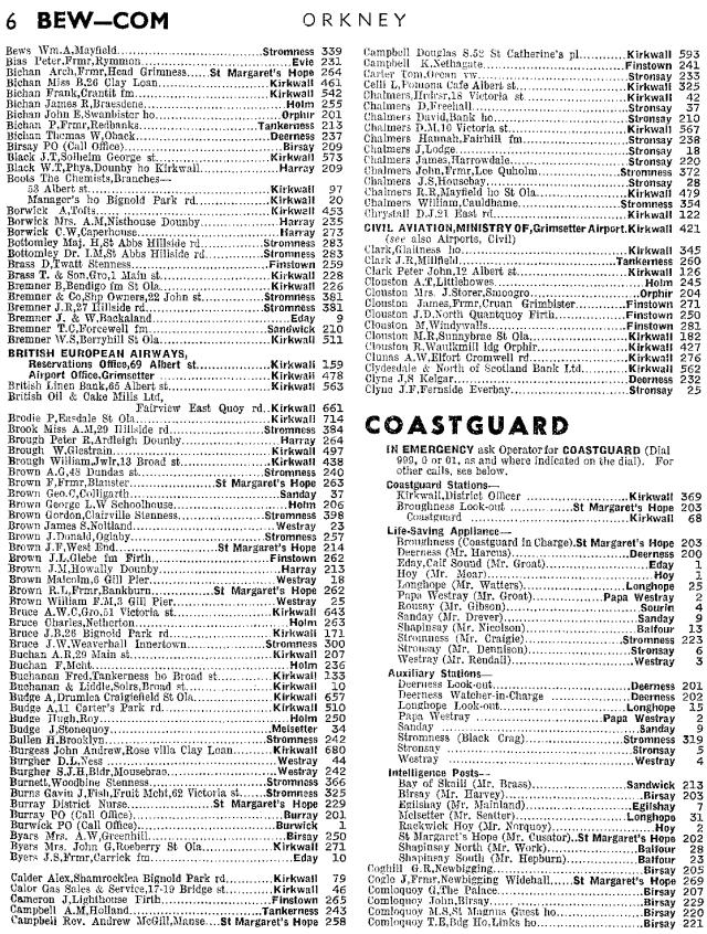 Page 6 of 1957 Orkney Telephone Directory