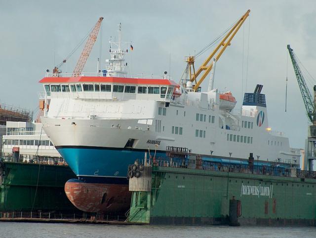 Hamnavoe in dry dock somewhere