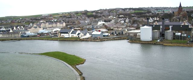 Kirkwall seen from a kite
