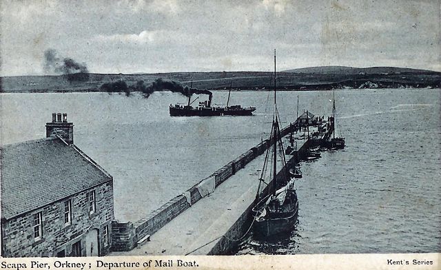 Scapa Pier, departure of mail boat