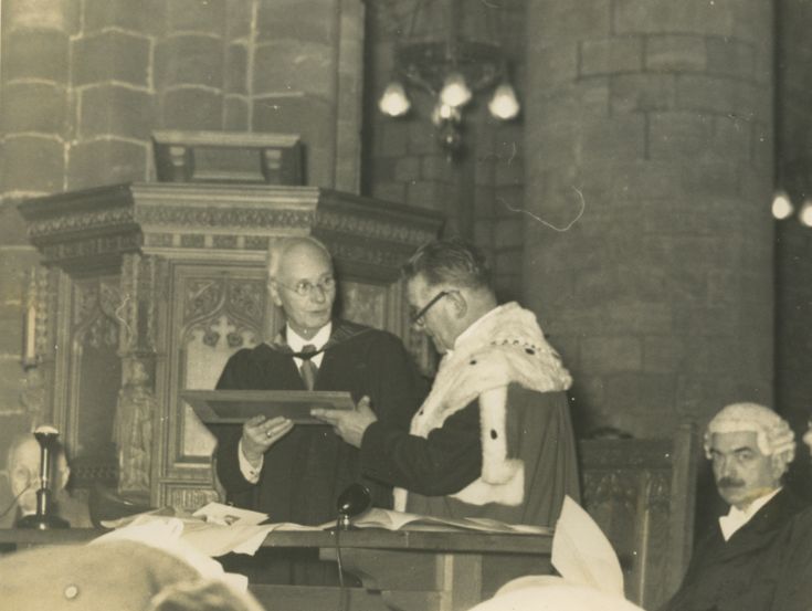 Dr Hugh Marwick receiving freedom of Kirkwall