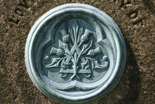 Bronze plaque in kirkyard