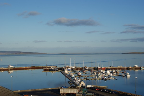 View of the marina from the Kirkwall hotel