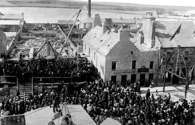 Laying foundation stone of Kirkwall Town Hall