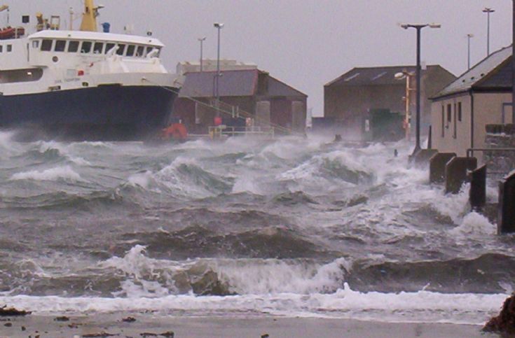 Kirkwall Pier in storm of January 05