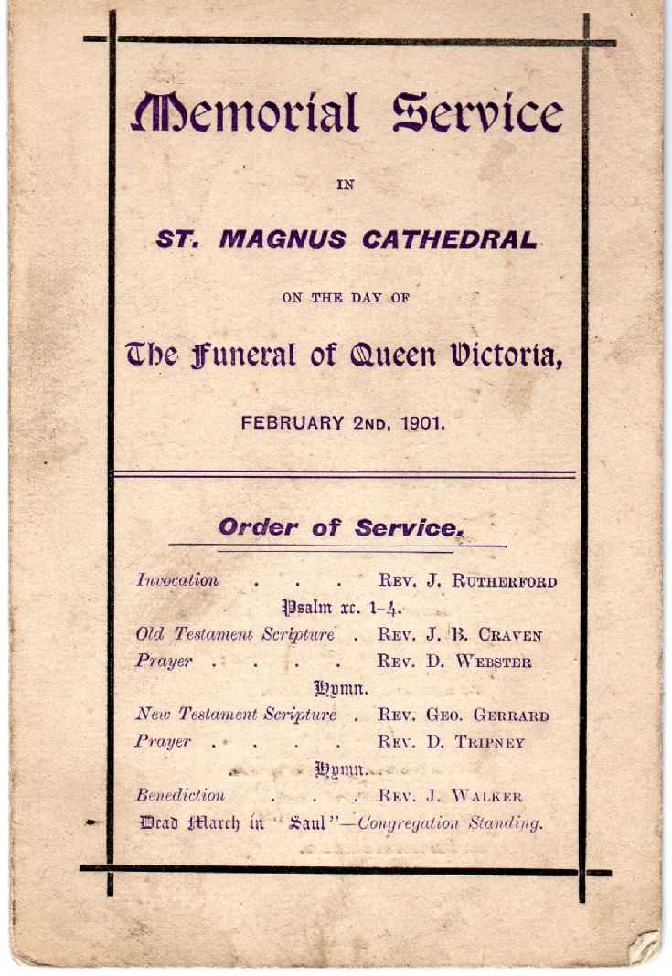Memorial service for Queen Victoria
