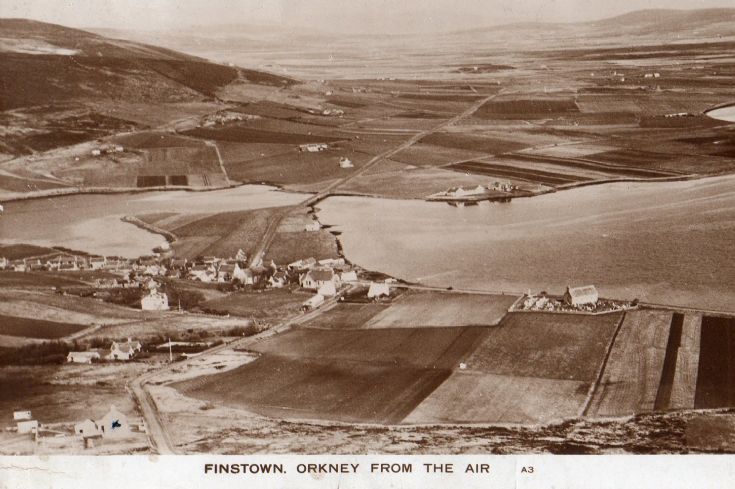 Postcard - Finstown from the air 