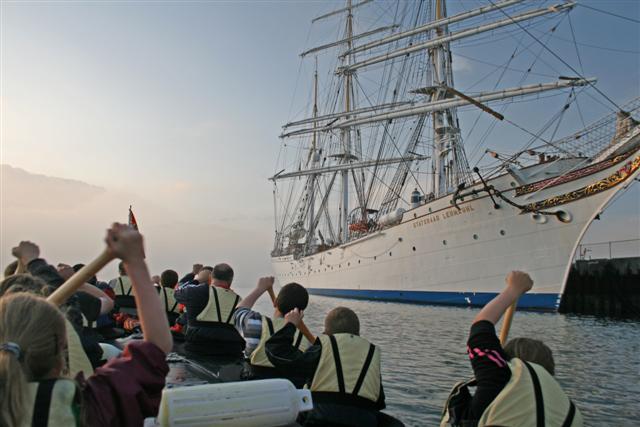 Paddling past the Lehmkuhl