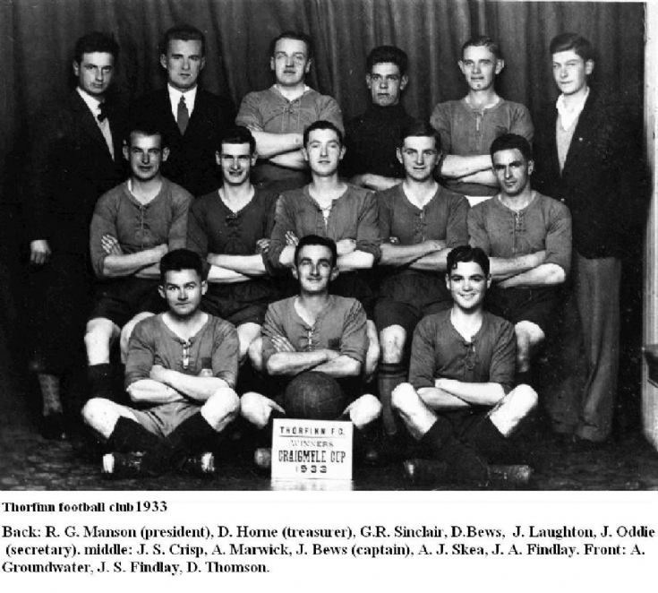 Thorfinn FC, Craigmyle Cup winners 1933