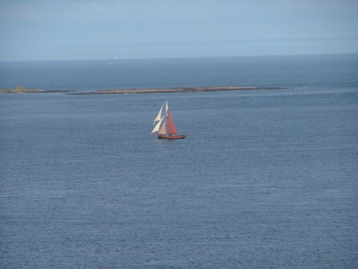 sailing boat passing eday 24th aug