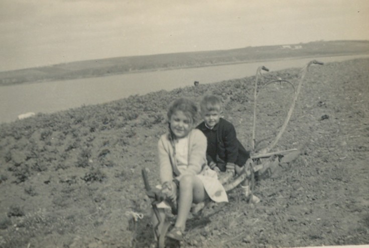 Riding a plough on Lookout Burray