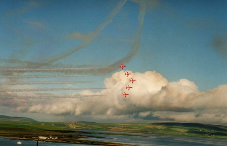 Red Arrows over Stromness