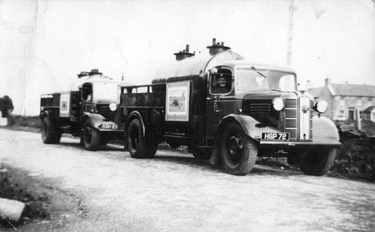 Oil Trucks at Dounby on road opposite old shop