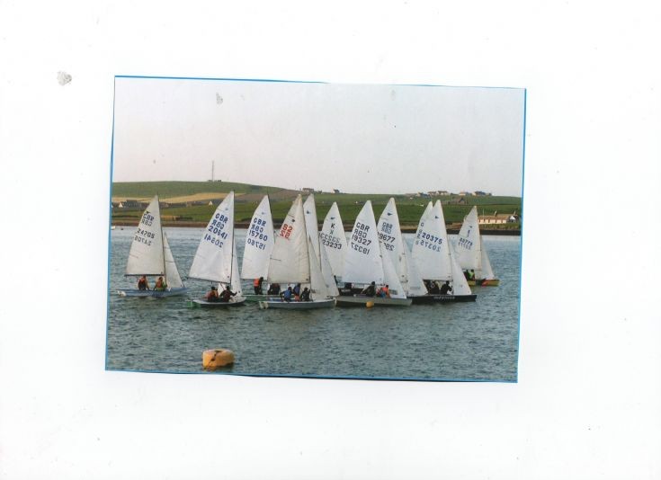 Start of a Snipe class race in Stromness