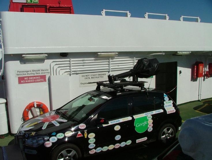 Google Street View car en route to Stronsay