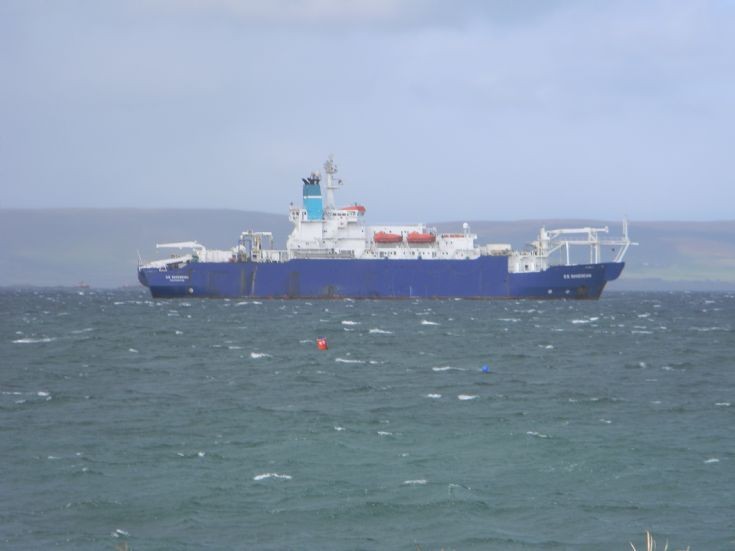 CS Sovereign moored in the Bay