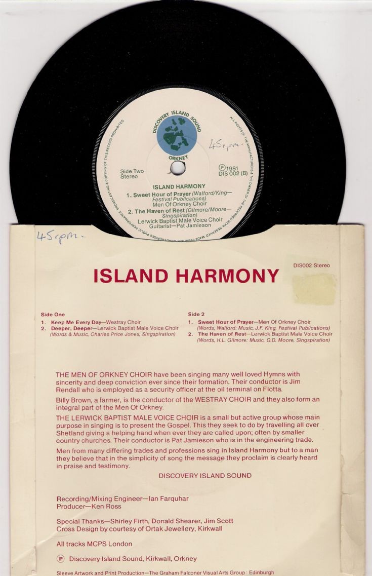 Reverse of Island Harmony record