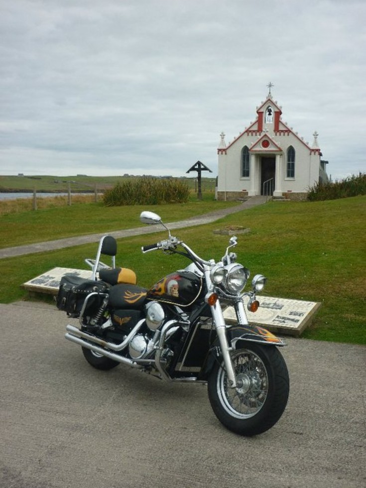 Italian Chapel and motorbike