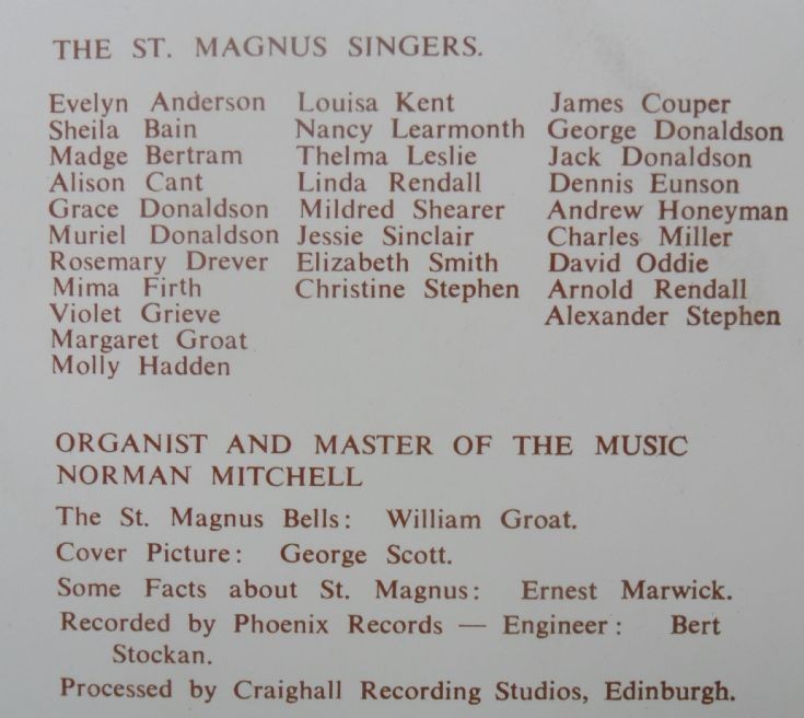 The back of Music in St Magnus 