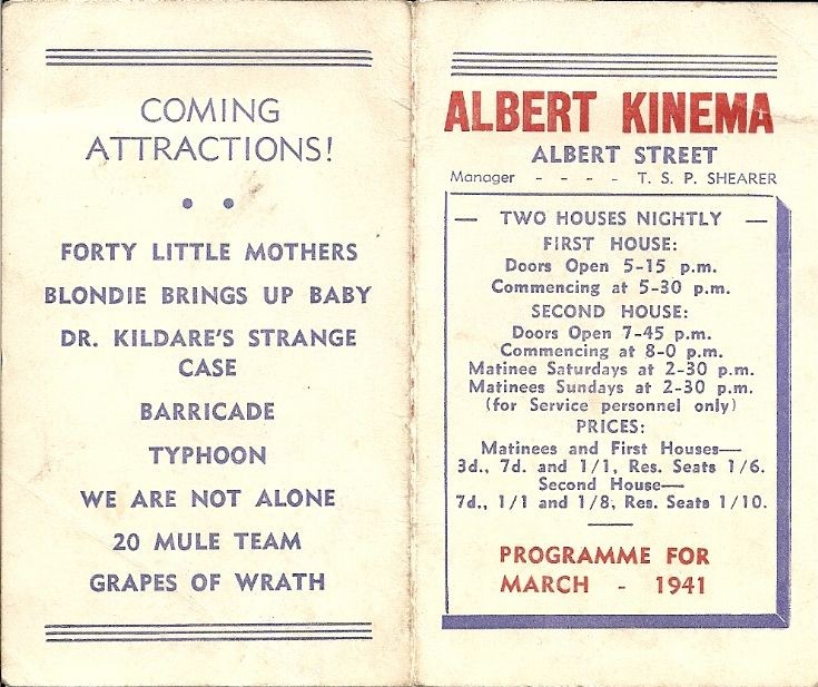 Albert Kinema programme