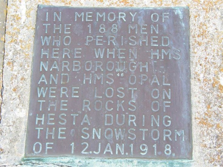 Memorial for HMS Narborough and HMS Opal