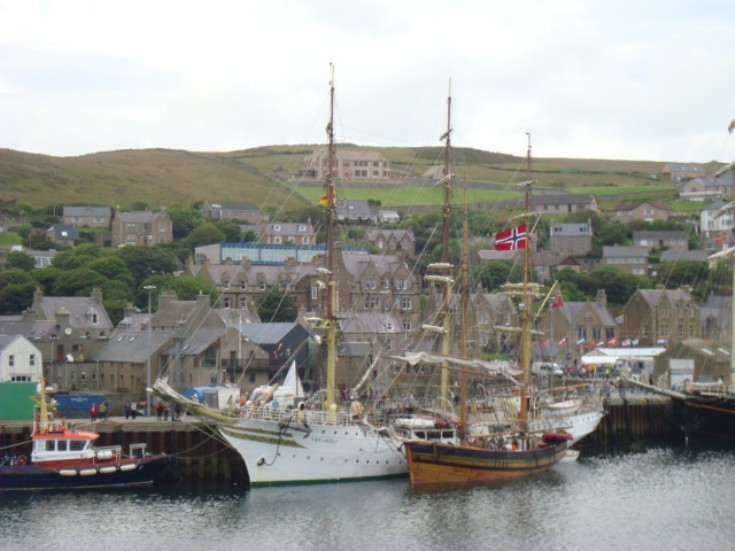 Two Tall Ships at the Stromness pier