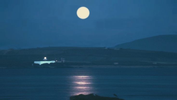 Full moon and Hoy Sound
